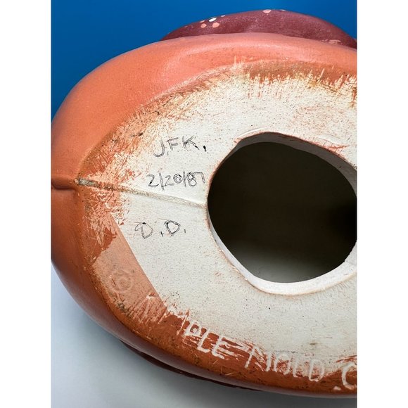 Kimple Mold Hand Painted Chicken Vintage 1987 Signed 8" x 8" Decor Ceramic Gift - Picture 6 of 9